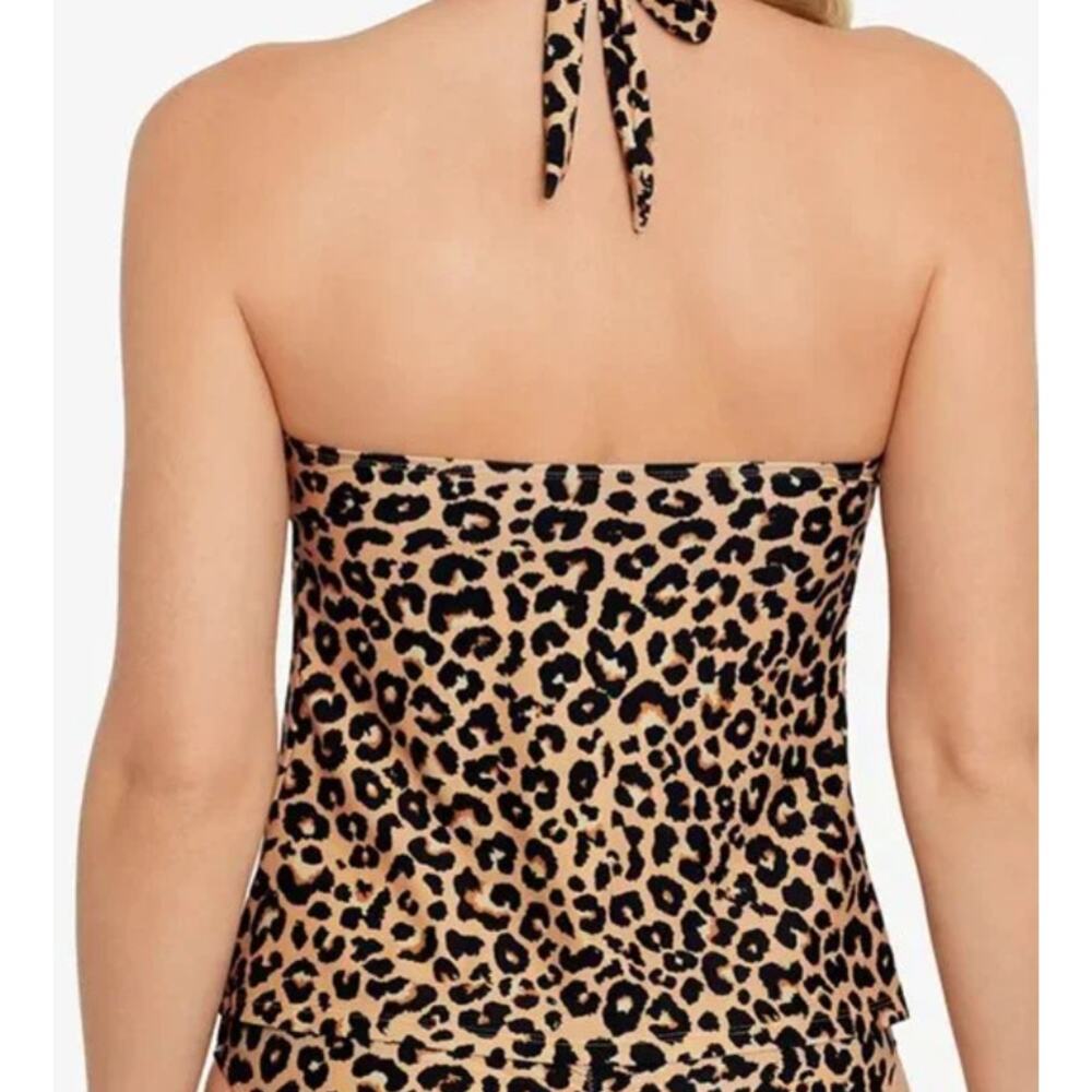 SALT COVE JUNIORS SZ XL SWIM TANKINI TOP ANIMAL-PRINT HALTER AMORE NATURAL NEW! - Picture 2 of 11